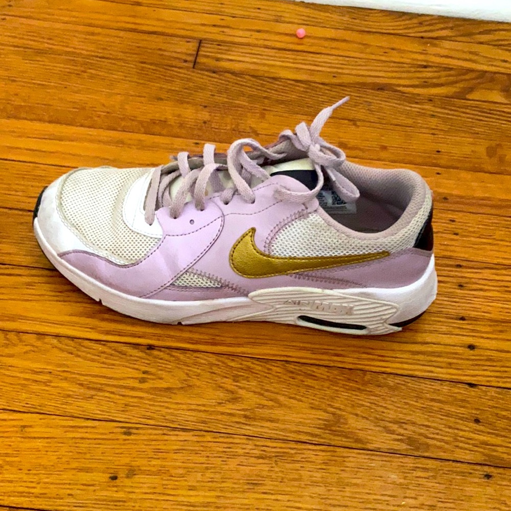 purple and gold bike sneaker